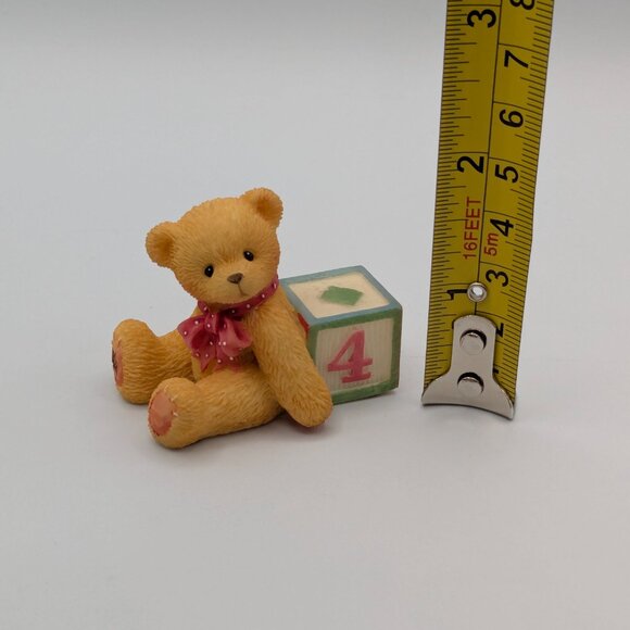 Cherished Teddies Bear with Number 4 Block (302864) 1997 - Picture 9 of 10